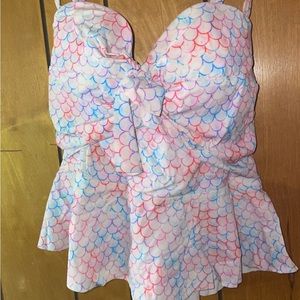 Torrid Peplum swim top and high waisted bottoms